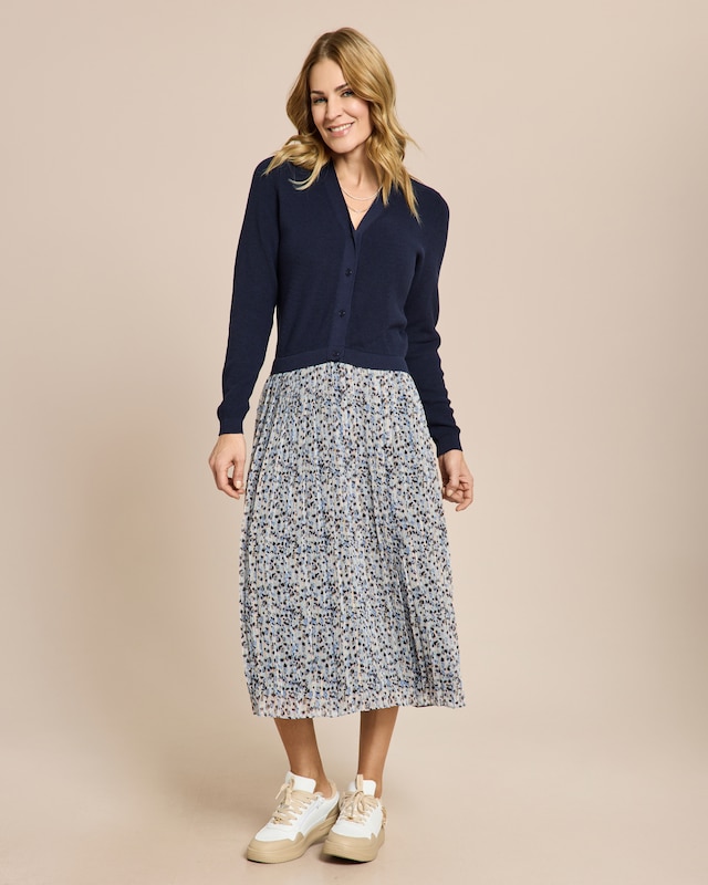 Strickkleid mit Plissee Rock