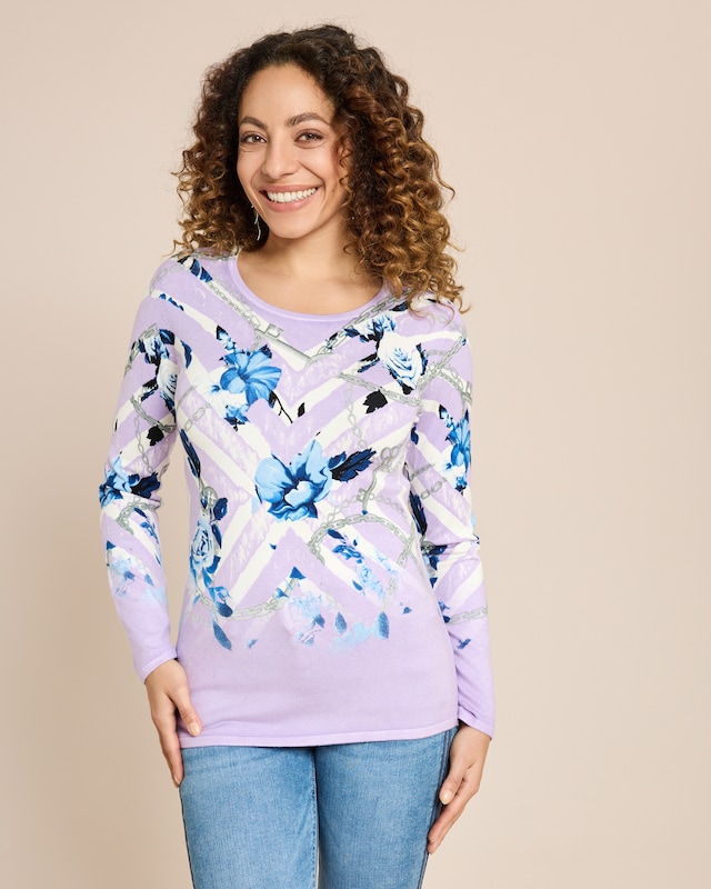 Classic Pullover abstrakte Blumen