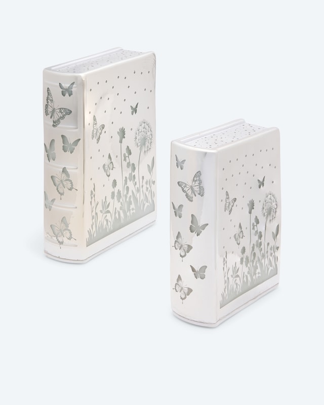 2 LED-Glasbücher 'Blumen'