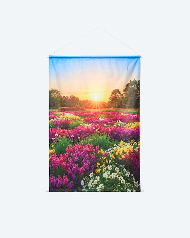 LED-Stoff-Wandbild 'Blumenwiese'