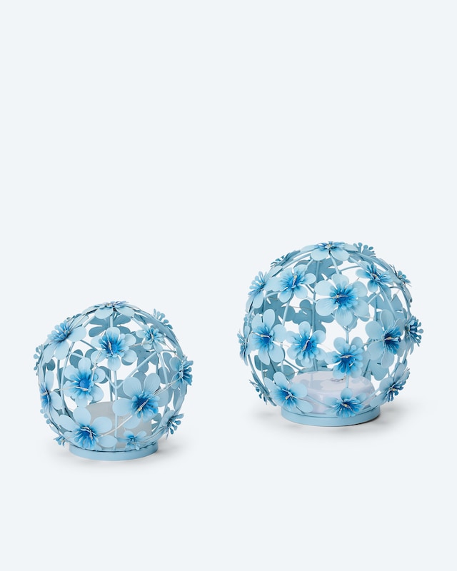 Outdoor-LED-Kugeln 'Blumen', 2tlg.