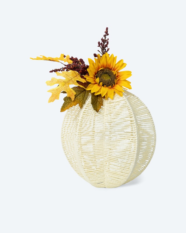 LED Deko-Kürbis mit Sonnenblume