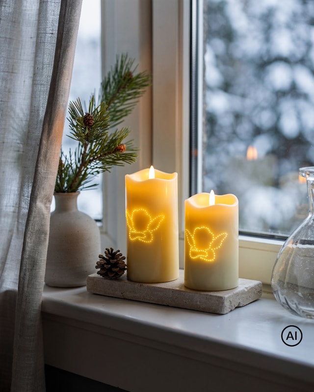 LED-Kerzen mit Filament-Muster, 2tlg.