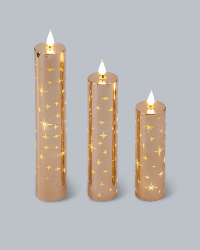 LED-Kerzen 'Shiny', 3tlg.