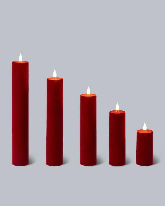 LED-Kerzen-Set 'Samt Look', 5tlg.