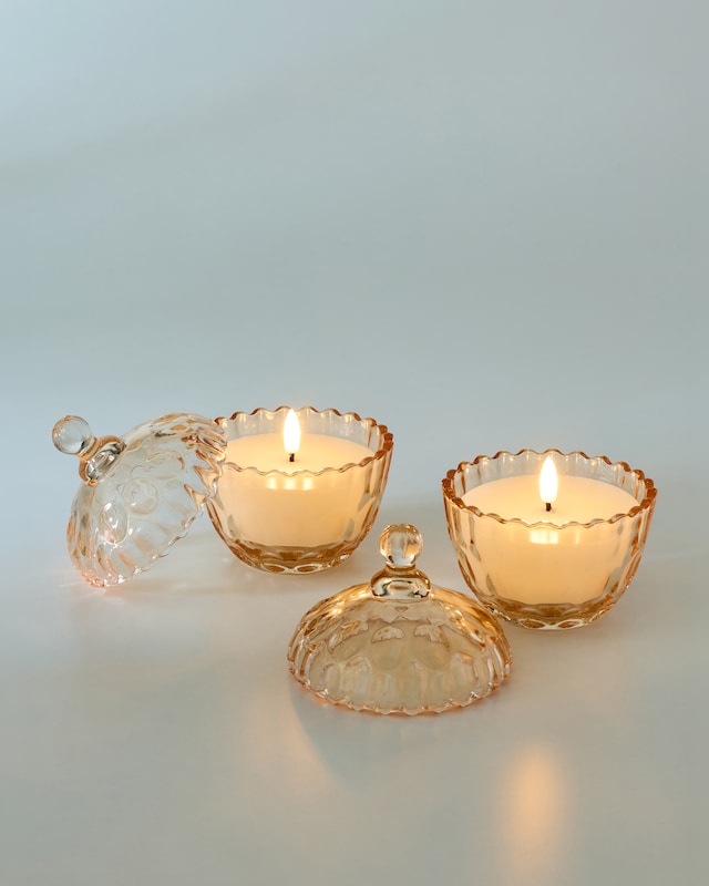 LED-Kerzen in Glasdose, 2tlg.