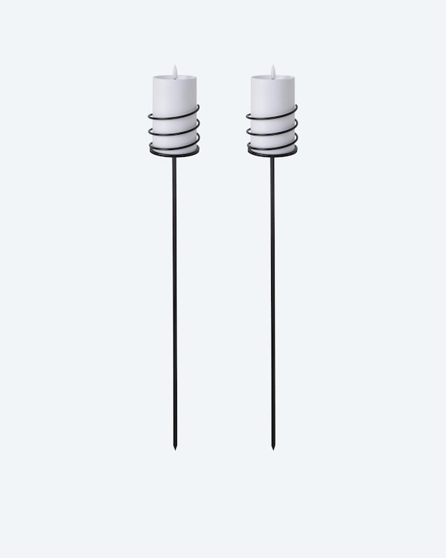 Kerzenhalter mit LED-Kerze, 2tlg.