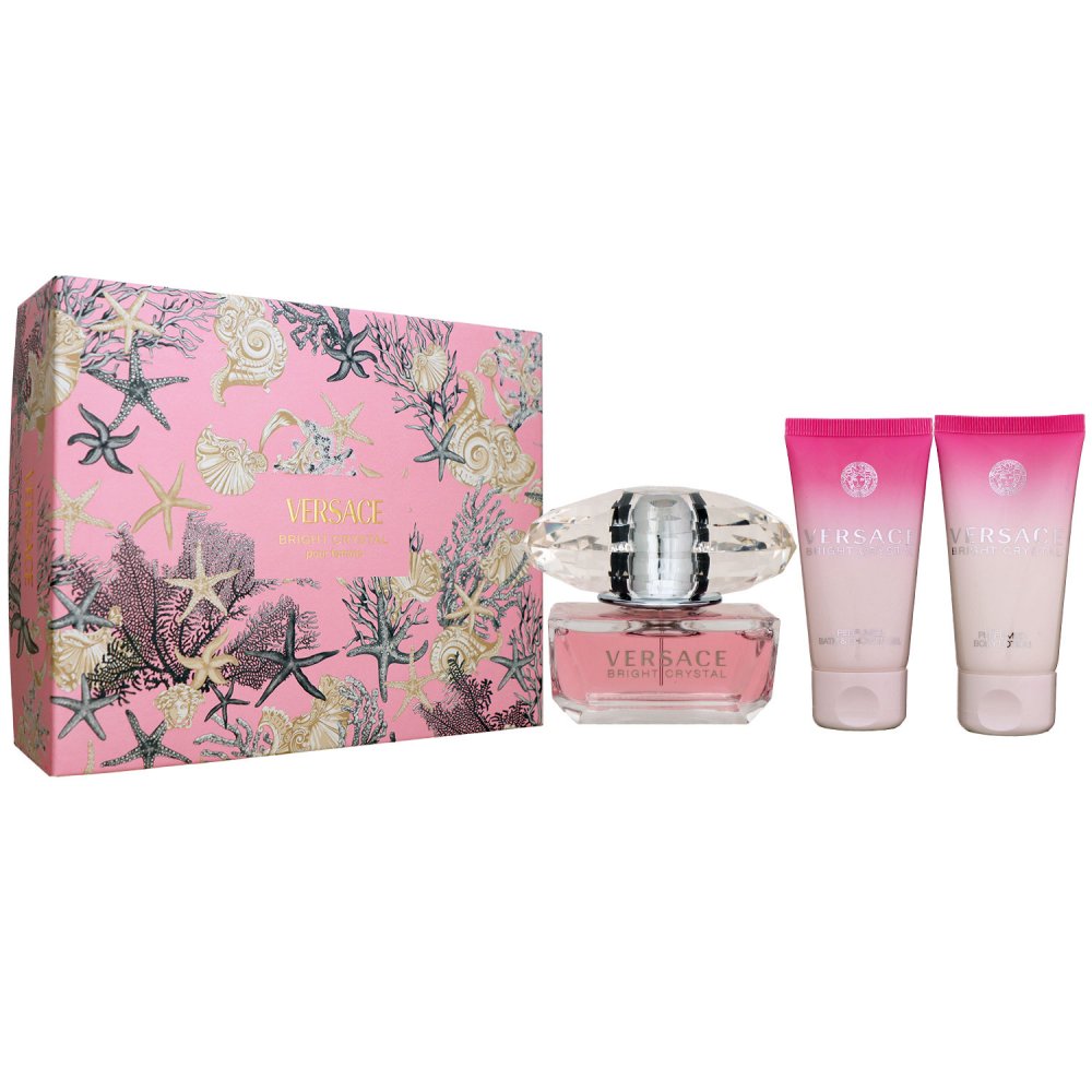 Versace Bright Crystal Set 50 ml EDT & 50 ml Showergel & 50 ml Bodylotion