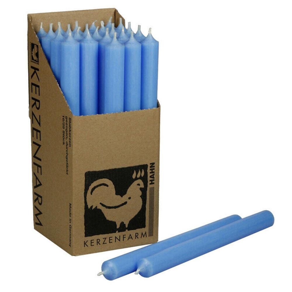 25 Stabkerzen Hellblau 180 x 22 mm Kerzenfarm Kerzen Candle