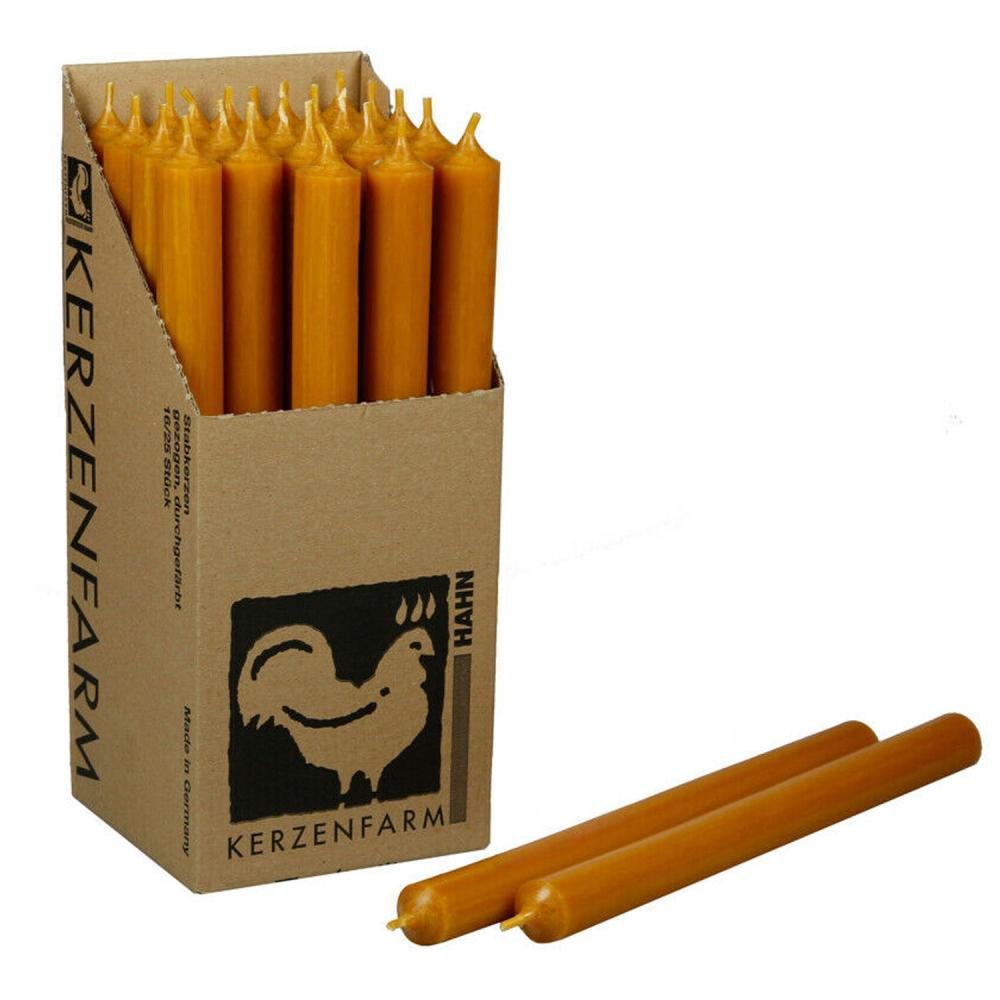 25 Stabkerzen Natur 180 x 22 mm Kerzenfarm Kerzen Candle