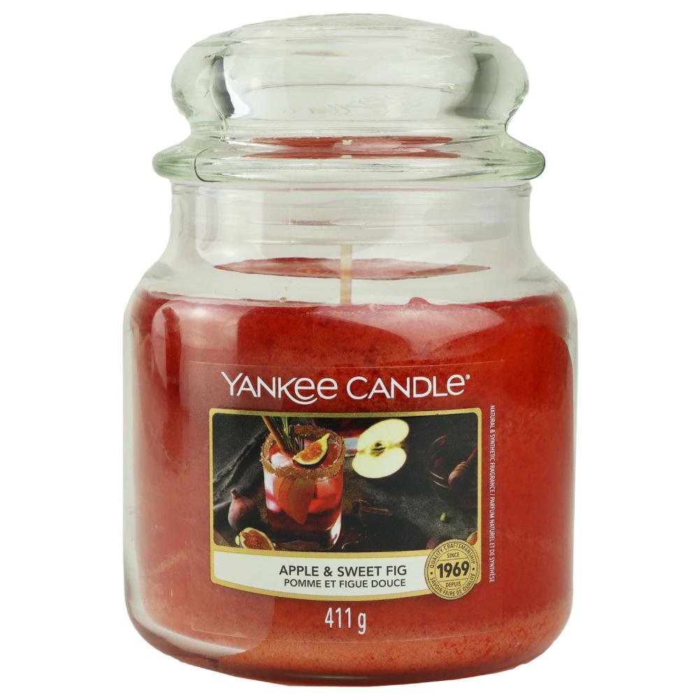 Yankee Candle Duftkerze Apple & Sweet Fig im Glas Jar 411 g Housewarmer