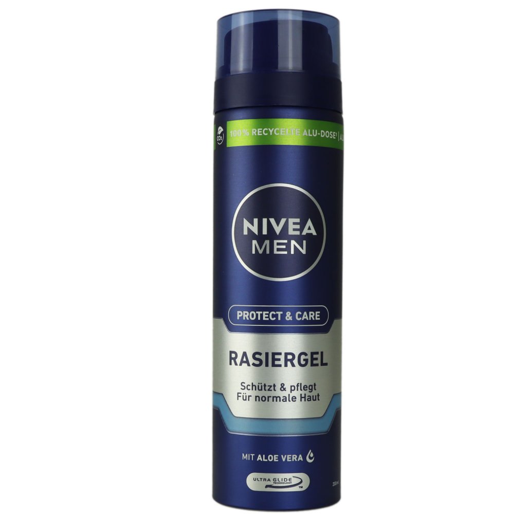 Nivea Rasiergel 200 ml mild Rasiergel für Herren normale Haut fürs Gesicht Aloe Vera