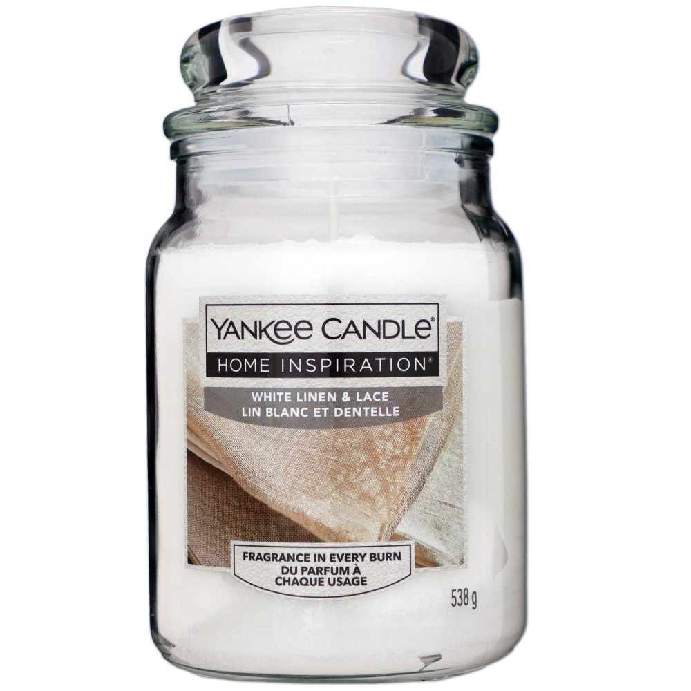 Yankee Candle Home Inspiration Duftkerze White Linen & Lace im Glas 538 g Housewarmer