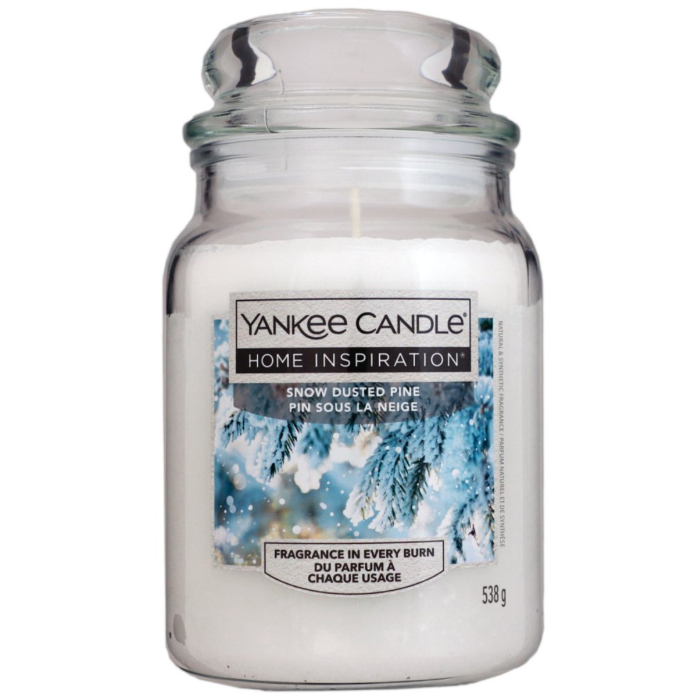 Yankee Candle Home Inspiration Duftkerze Snow Dusted Pine im Glas 538 g Housewarmer