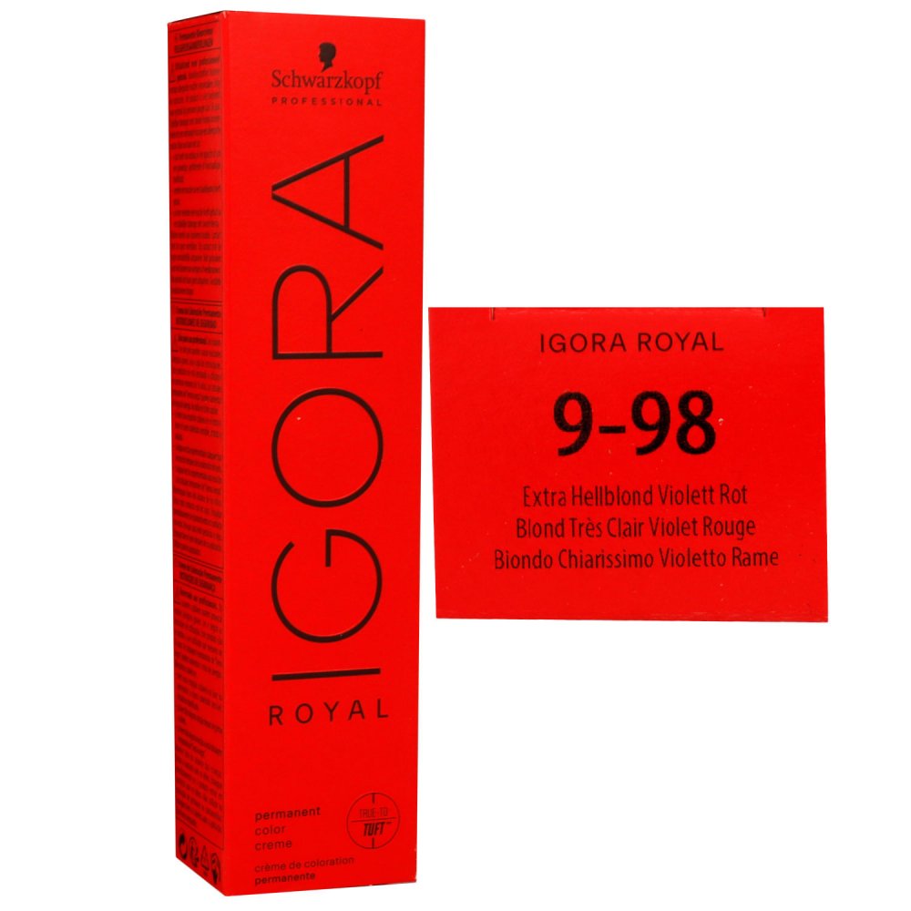 Schwarzkopf Igora Royal 60 ml 9-98 extra hellblond violett rot Haarfarbe Cremefarbe