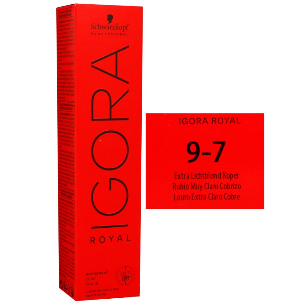 Schwarzkopf Igora Royal 60 ml 9-7 extra hellblond kupfer Haarfarbe Cremefarbe