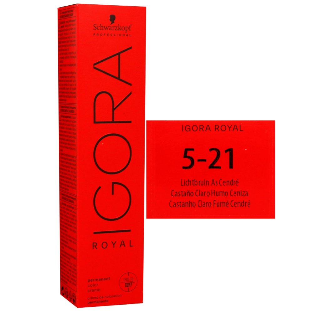 Schwarzkopf Igora Royal 60 ml 5-21 hellbraun asch cendre Haarfarbe Cremefarbe
