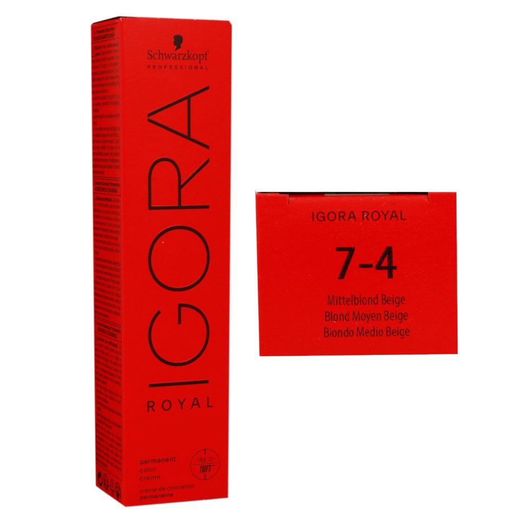 Schwarzkopf Igora Royal 60 ml 7-4 mittelblond beige Haarfarbe Cremefarbe
