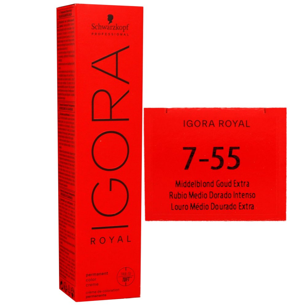 Schwarzkopf Igora Royal 60 ml 7-55 mittelblond gold extra Haarfarbe Cremefarbe