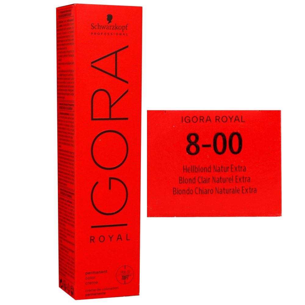 Schwarzkopf Igora Royal 60 ml 8-00 hellblond natur extra Haarfarbe Cremefarbe