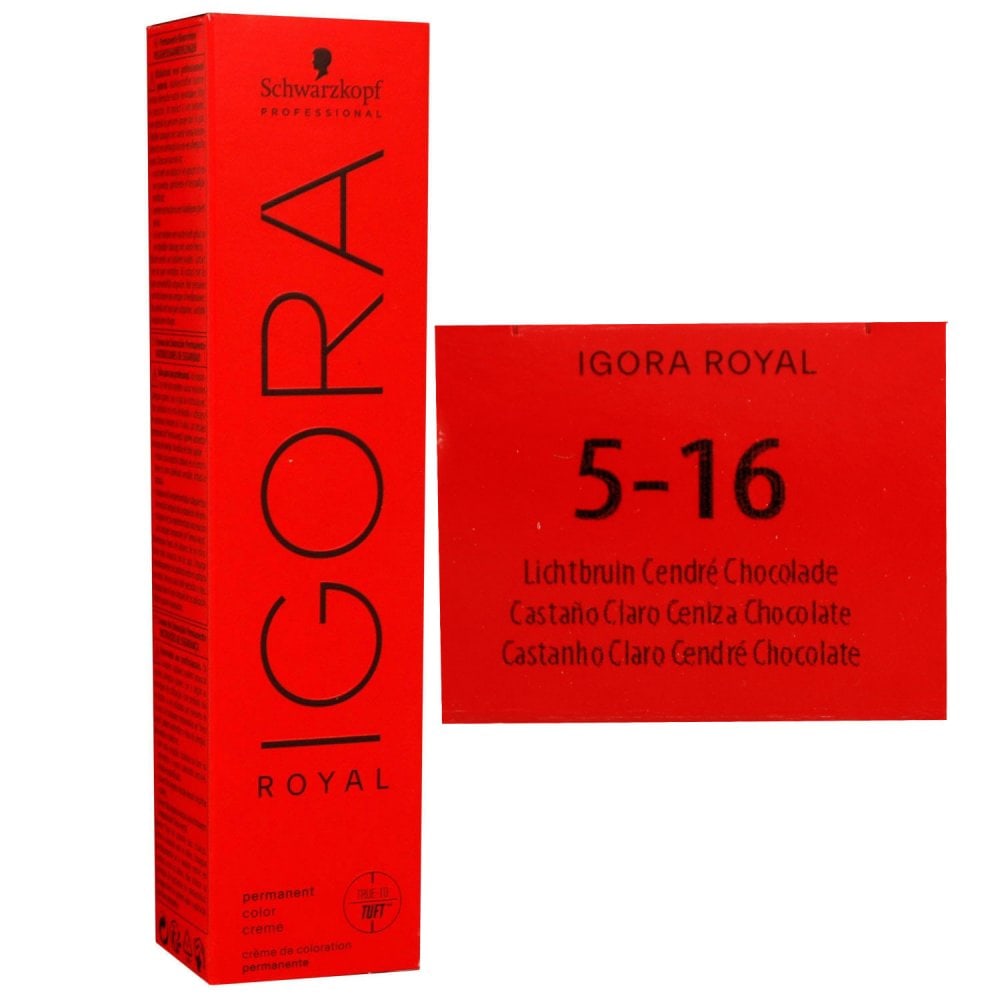 Schwarzkopf Igora Royal 60 ml 5-16 hellbraun cendre schoko Haarfarbe Cremefarbe