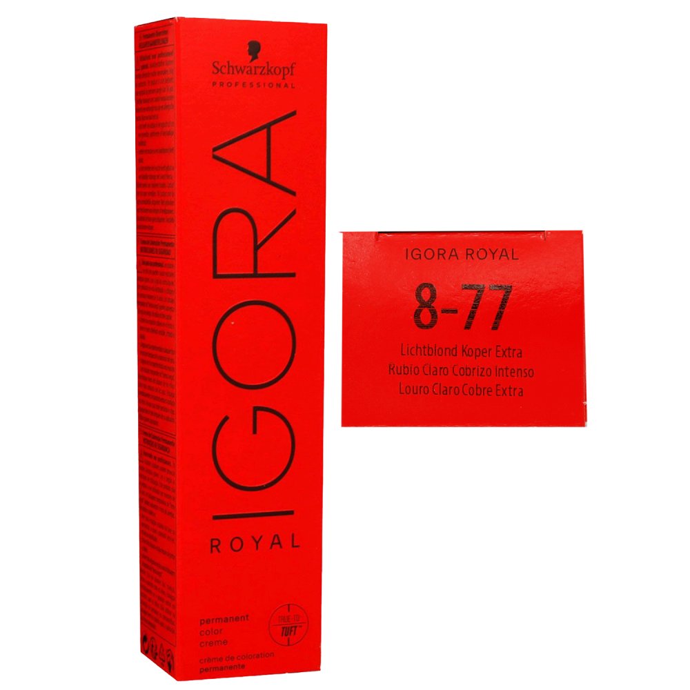 Schwarzkopf Igora Royal 60 ml 8-77 Hellblond Kupfer Extra Haarfarbe Cremefarbe