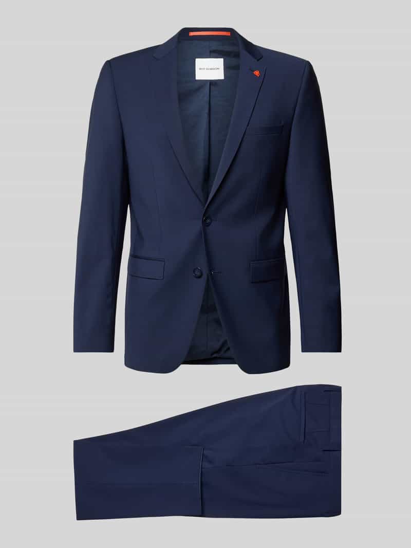 Roy Robson Extra Slim Anzug in unifarbenem Design in Marine, Größe 102