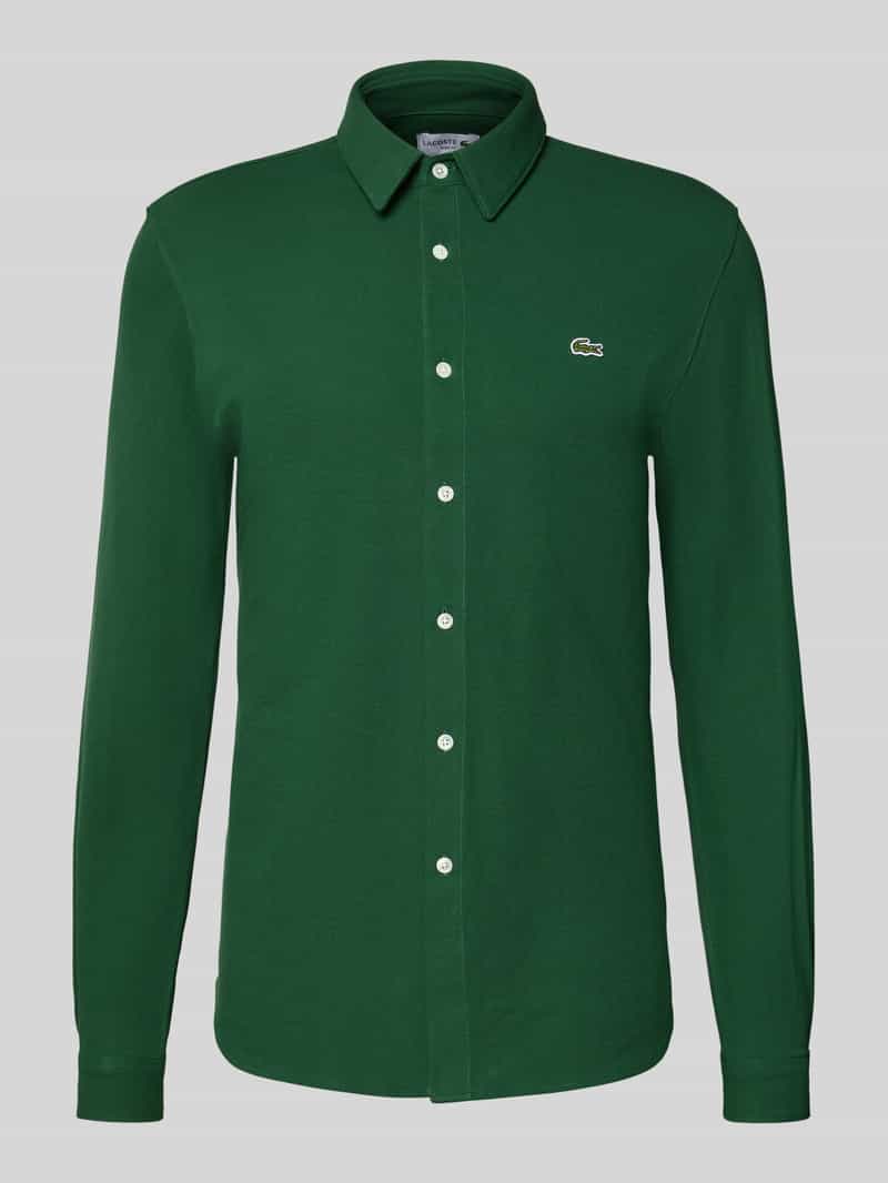Lacoste Slim Fit Freizeithemd in Struktur-Optik in Gruen, Größe 39