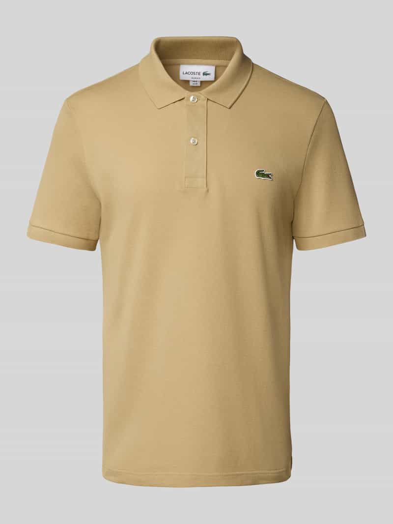 Lacoste Slim Fit Poloshirt aus reiner Baumwolle in Beige, Größe M
