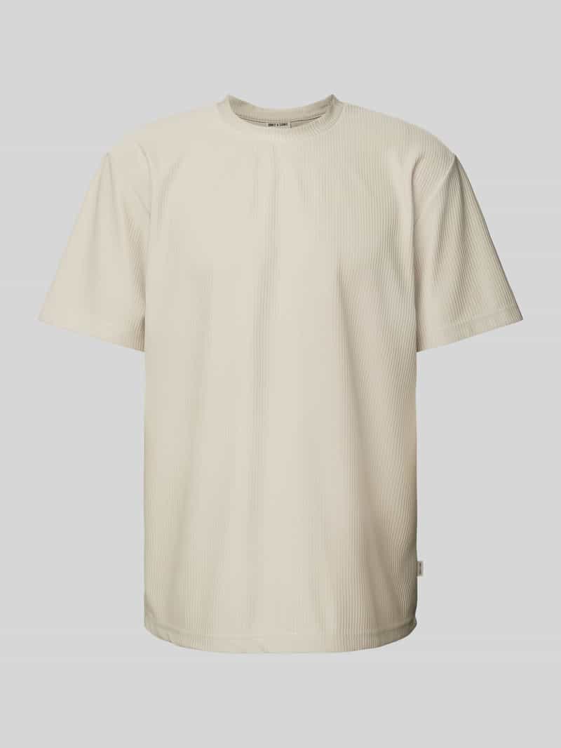 Only & Sons Relaxed Fit T-Shirt mit Label-Detail Modell 'FRED' in Offwhite, Größe L