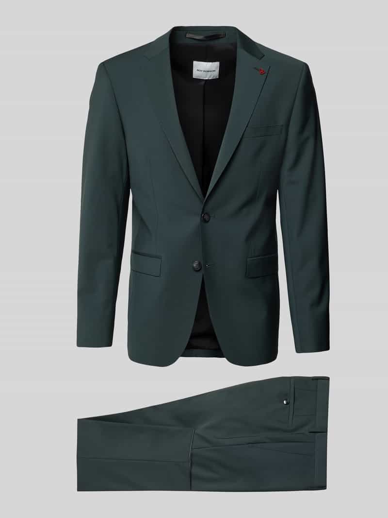 Roy Robson Extra Slim Anzug in unifarbenem Design in Gruen, Größe 102