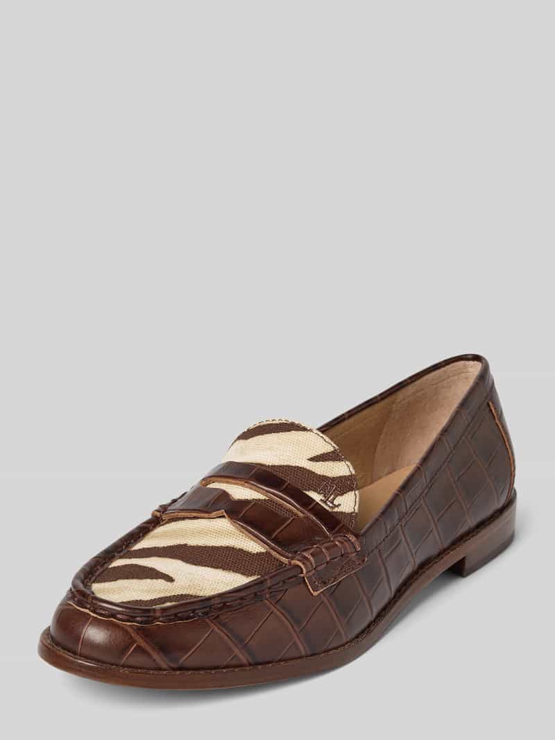 Lauren Ralph Lauren Loafer mit Strukturmuster Modell 'Wynnie' in Offwhite, Größe 36