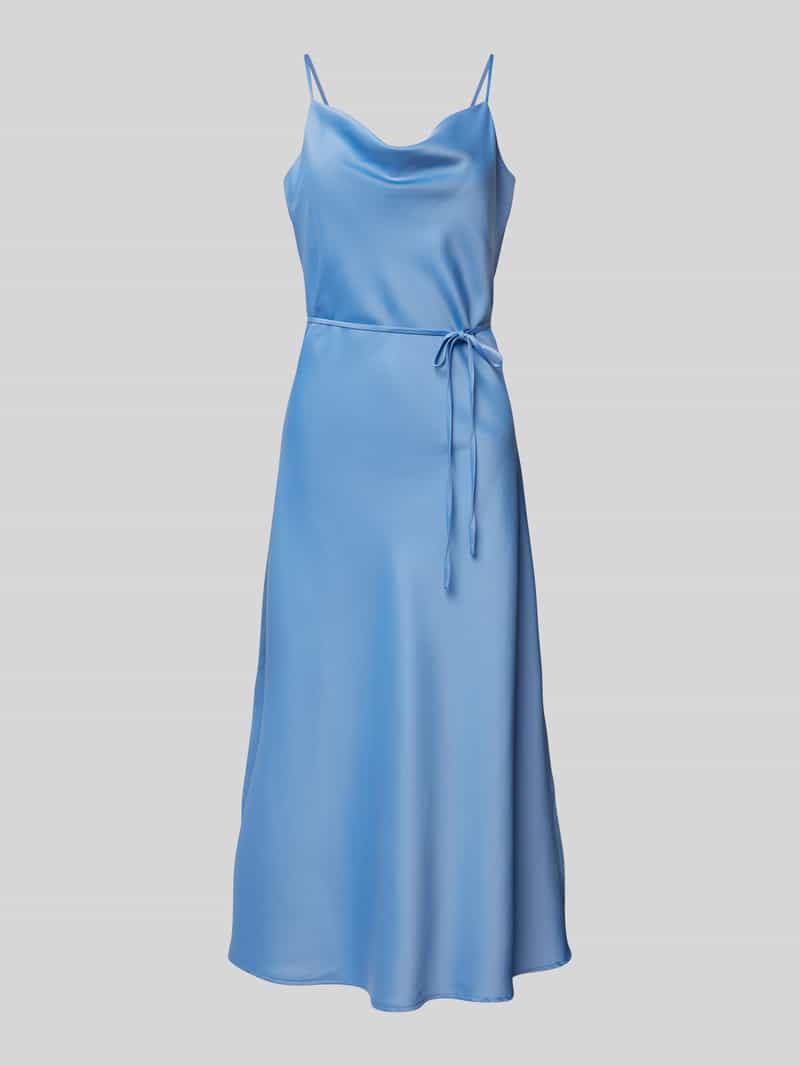 YAS Cocktailkleid mit Bindegürtel Modell 'Thea' in Hellblau, Größe 38