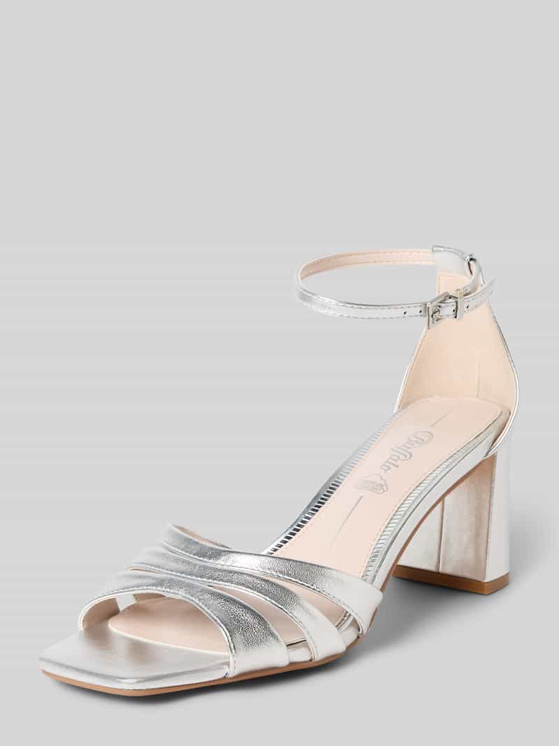Buffalo High Heels mit Dornschließe in Silber, Größe 40