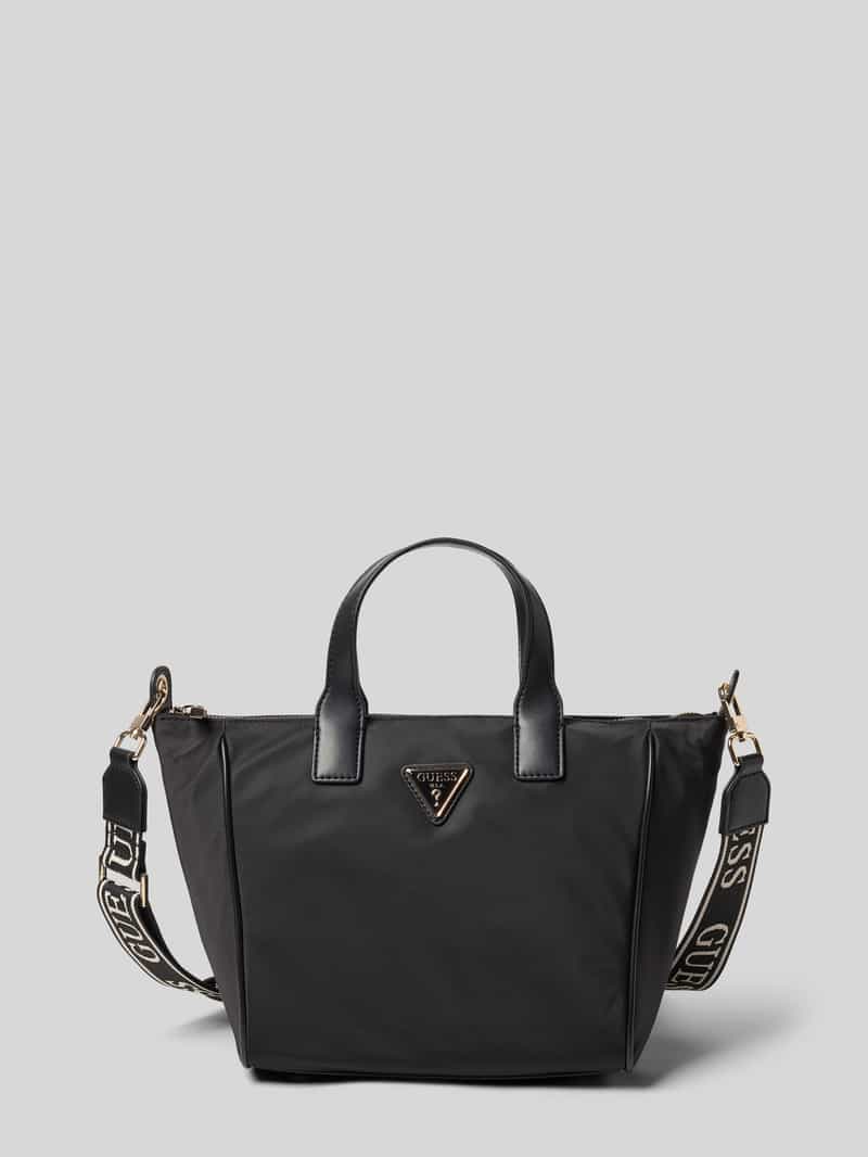 Guess Handtasche mit Label-Applikation Modell 'FOLLIE SMALL TOTE' in Black, Größe 1