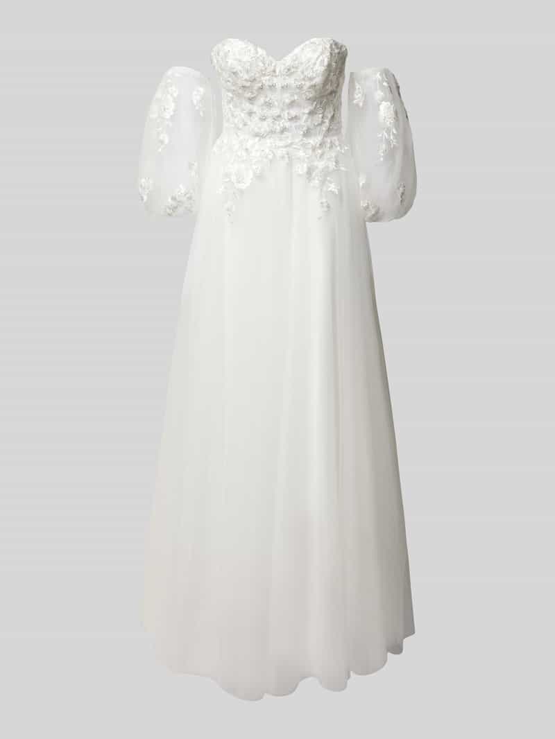 Off-Shoulder-Brautkleid mit Spitzenbesatz