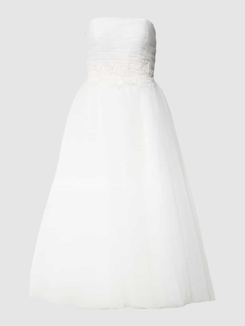 Mascara Brautkleid mit Zierbesatz in Offwhite, Größe 34