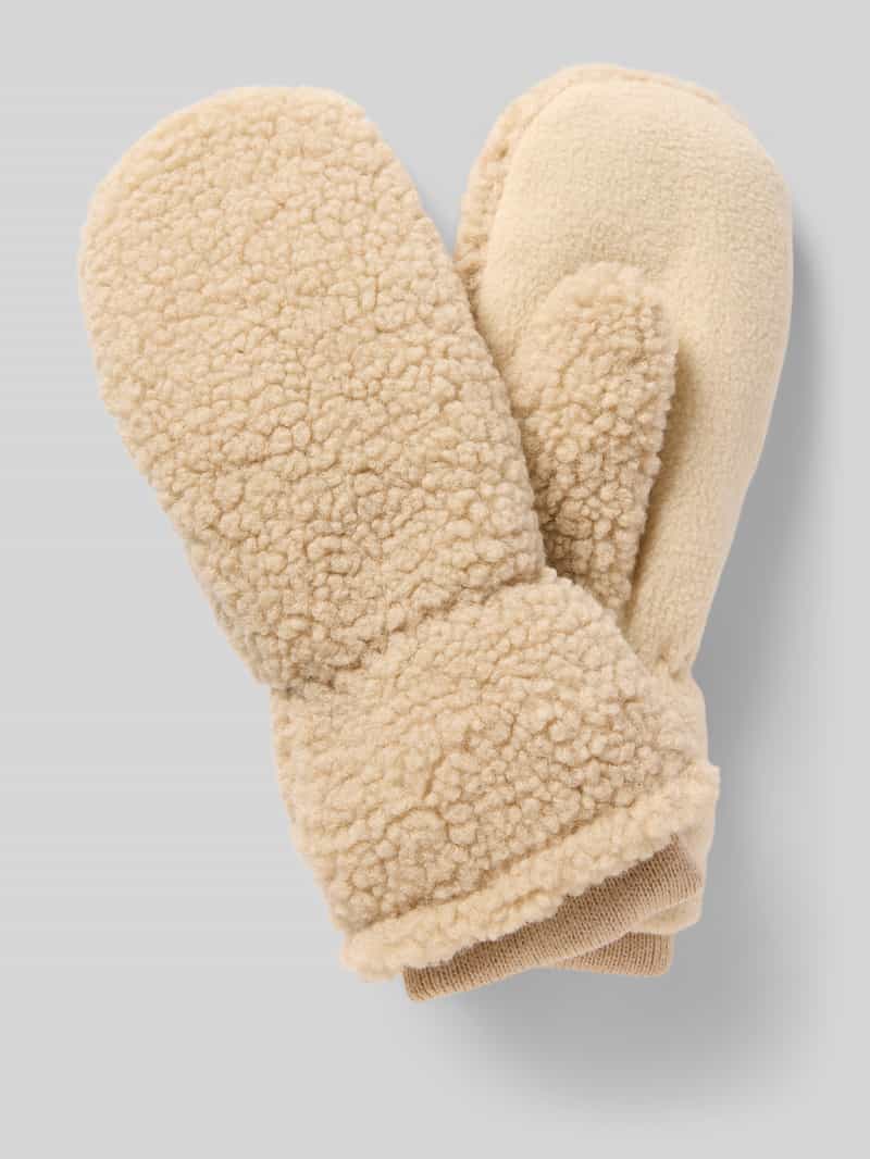 Only Handschuhe mit Teddyfell Modell 'THEA' in Beige, Größe 1