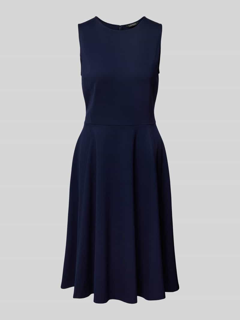 Lauren Ralph Lauren Knielanges Kleid aus Viskose-Mix Modell 'Charley' in Dunkelblau, Größe 34