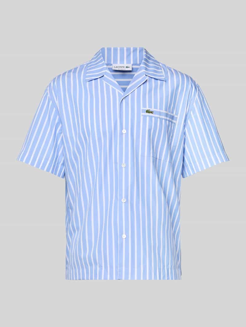 Lacoste Relaxed Fit Freizeithemd mit Resortkragen in Hellblau, Größe 40
