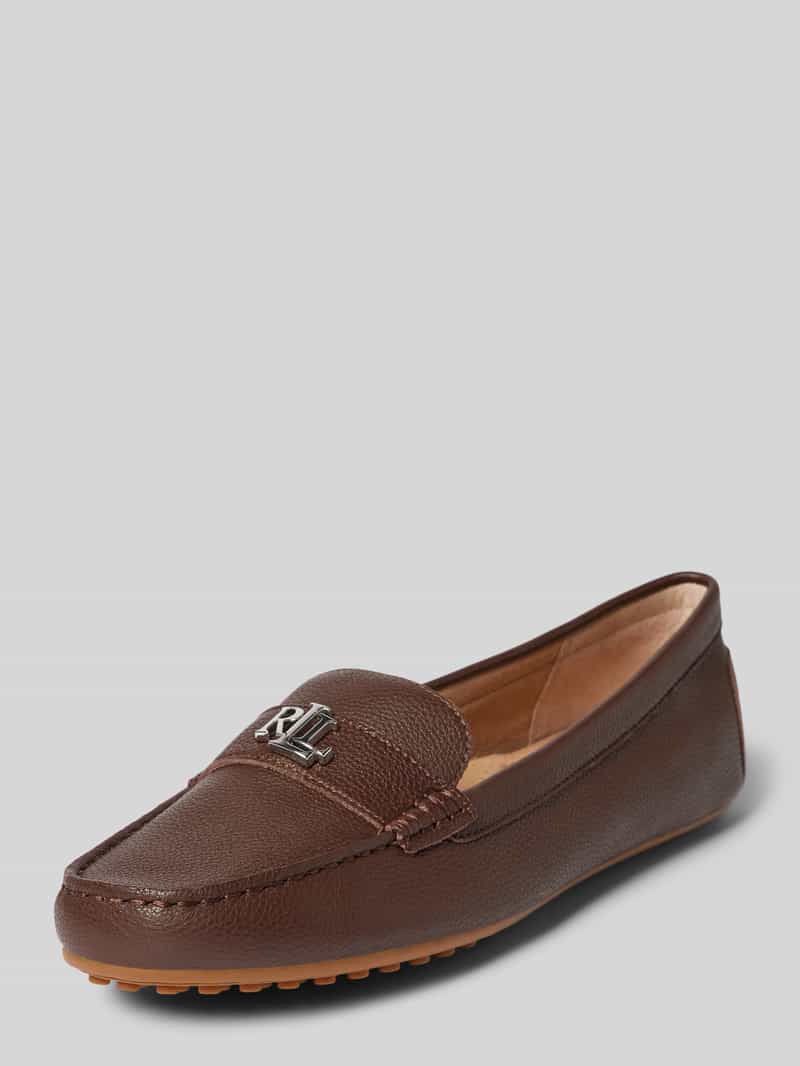 Lauren Ralph Lauren Loafer mit Logo-Applikation Modell 'BARNSBURY' in Mittelbraun, Größe 36