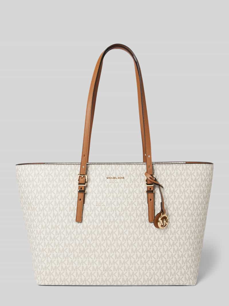 MICHAEL Michael Kors Handtasche mit Label-Anhänger Modell 'QUINN' in Ecru, Größe 1