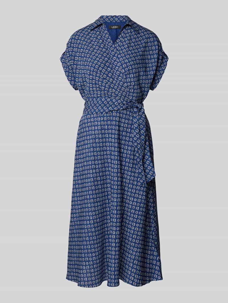 Lauren Ralph Lauren Wickelkleid mit V-Ausschnitt Modell 'FRATILLIO' in Hellblau, Größe 34