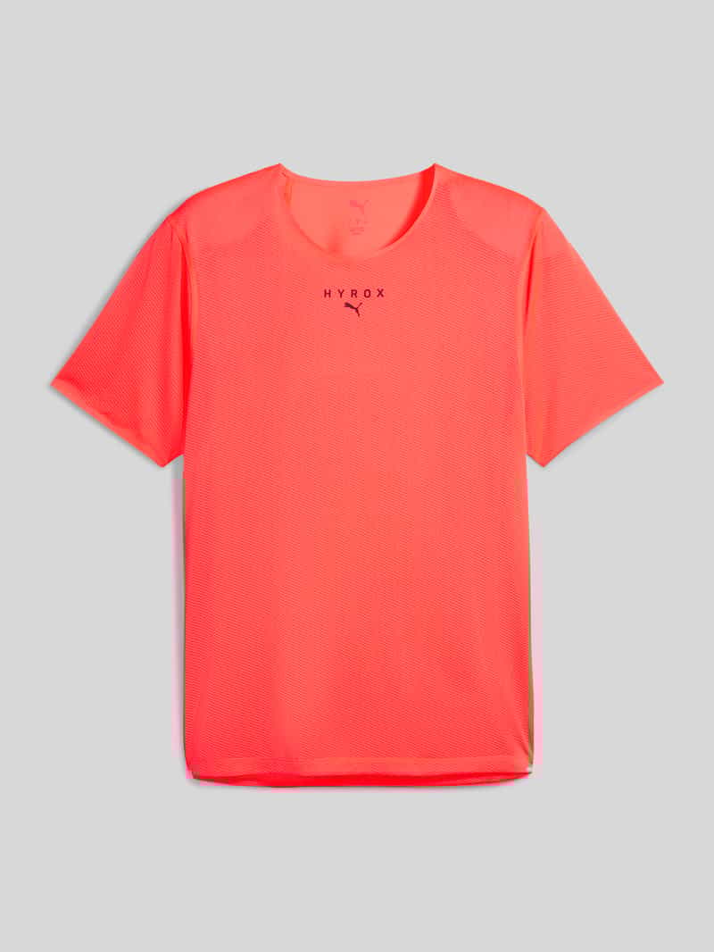 PUMA PERFORMANCE PUMA x HYROX - Regular Fit T-Shirt aus Singleface-Jacquard in Neon Rot, Größe L