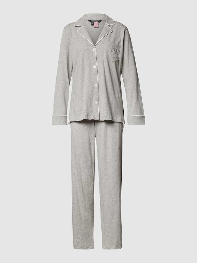 Lauren Ralph Lauren Pyjama aus Baumwoll-Modal-Mix in Mittelgrau, Größe L