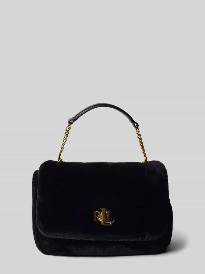 Lauren Ralph Lauren Handtasche aus Schafsleder mit Kunstfell in Black, Größe 1