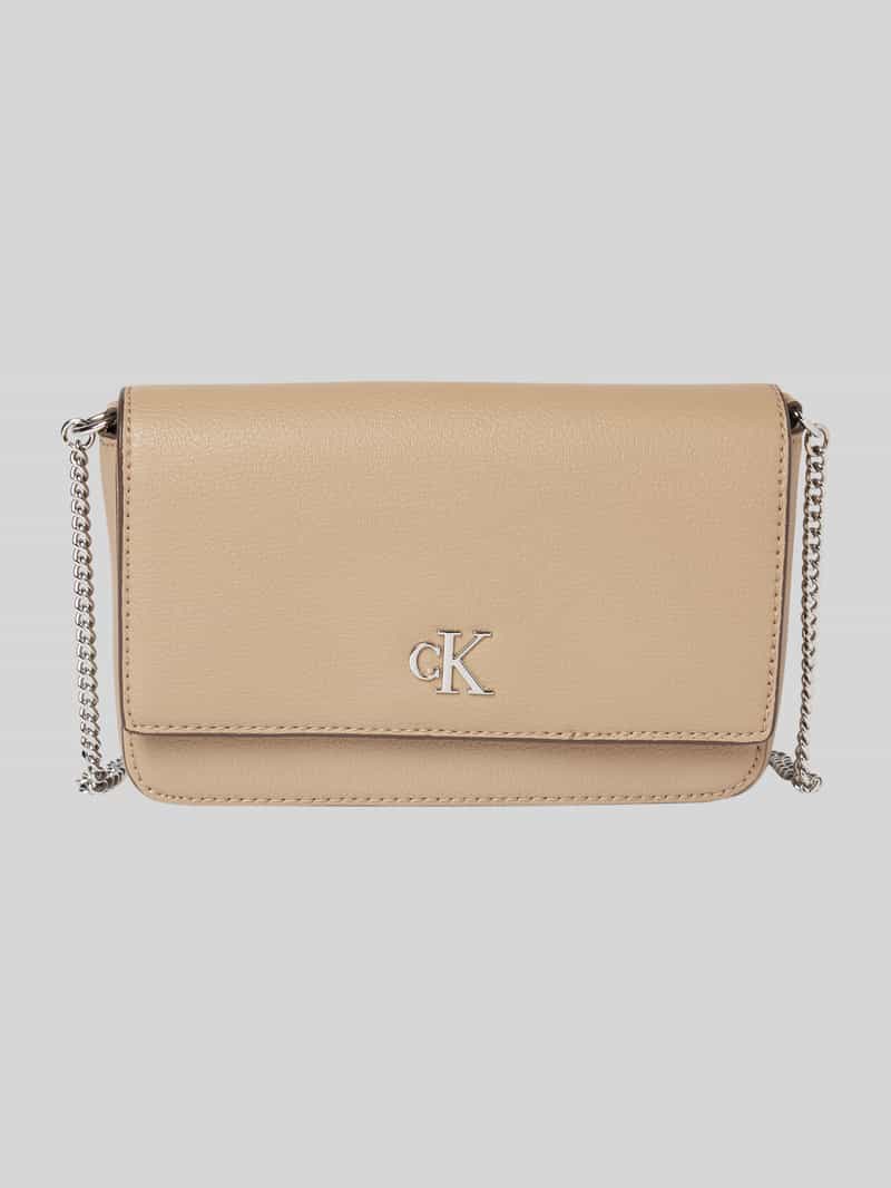 Handtasche mit Label-Applikation Modell 'MINIMAL MONOGRAM'