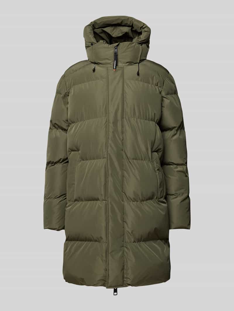 Superdry Steppjacke mit Kapuze in Oliv, Größe S