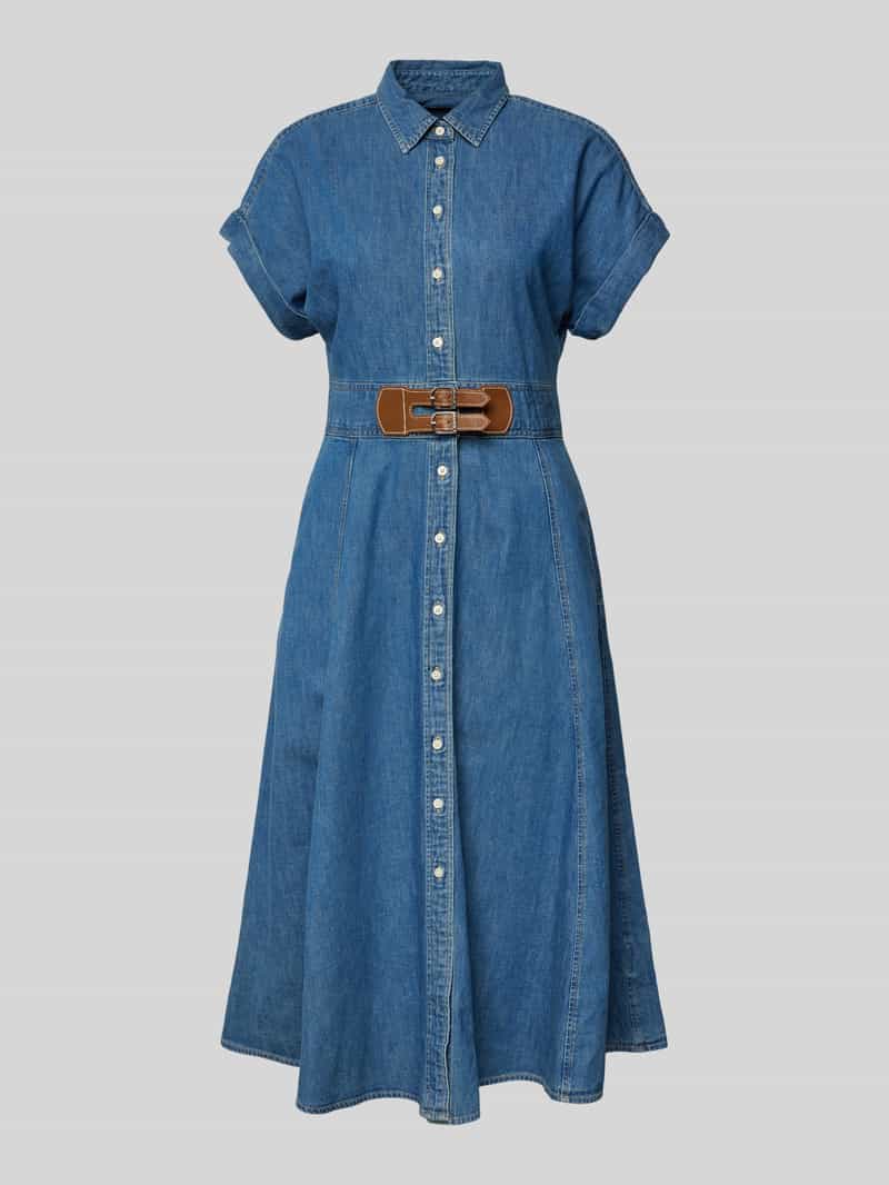 Lauren Ralph Lauren Jeanskleid mit Knopfleiste Modell 'ERLAINA' in Jeansblau, Größe 34