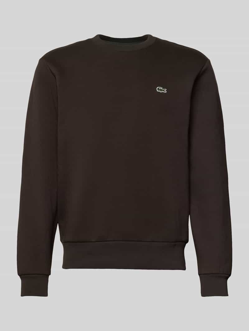 Lacoste Regular Fit Sweatshirt aus Baumwoll-Mix in Dunkelbraun, Größe L